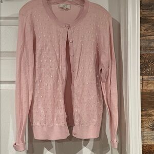 LOFT Light Pink Cardigan with Embellishments